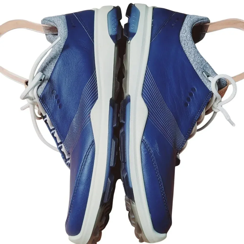 Ecco Biom Gore Tex Blue Leather Lace Up Golf Shoes Women's Size 9 Extra Width
